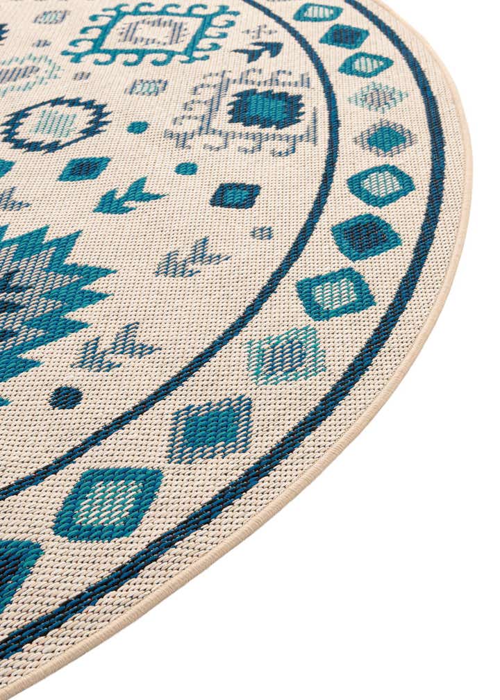 7' 10 x 7' 10 Easy-Clean Baja Indoor / Outdoor Round Rug