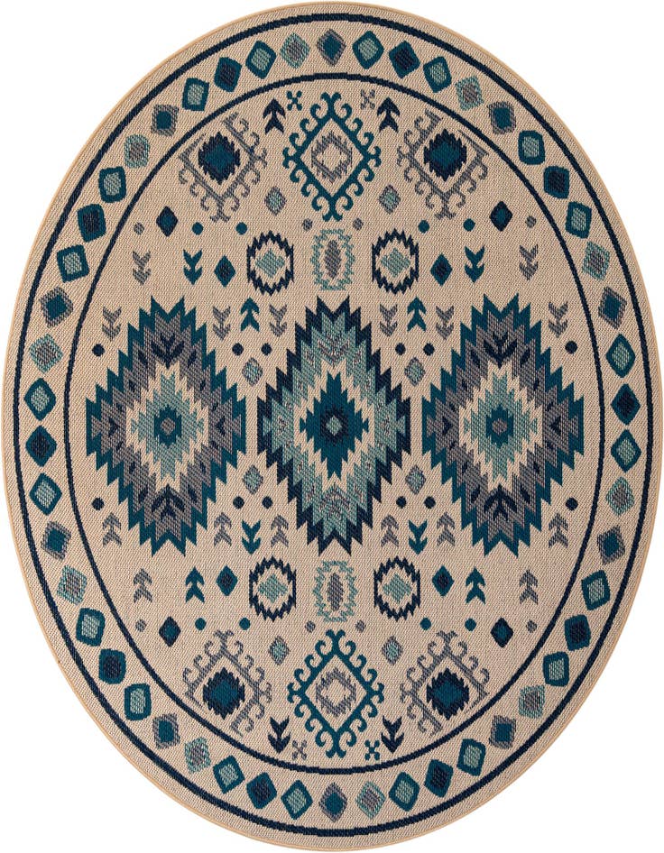 Detail image of 7' 10 x 7' 10 Easy-Clean Baja Indoor / Outdoor Round Rug