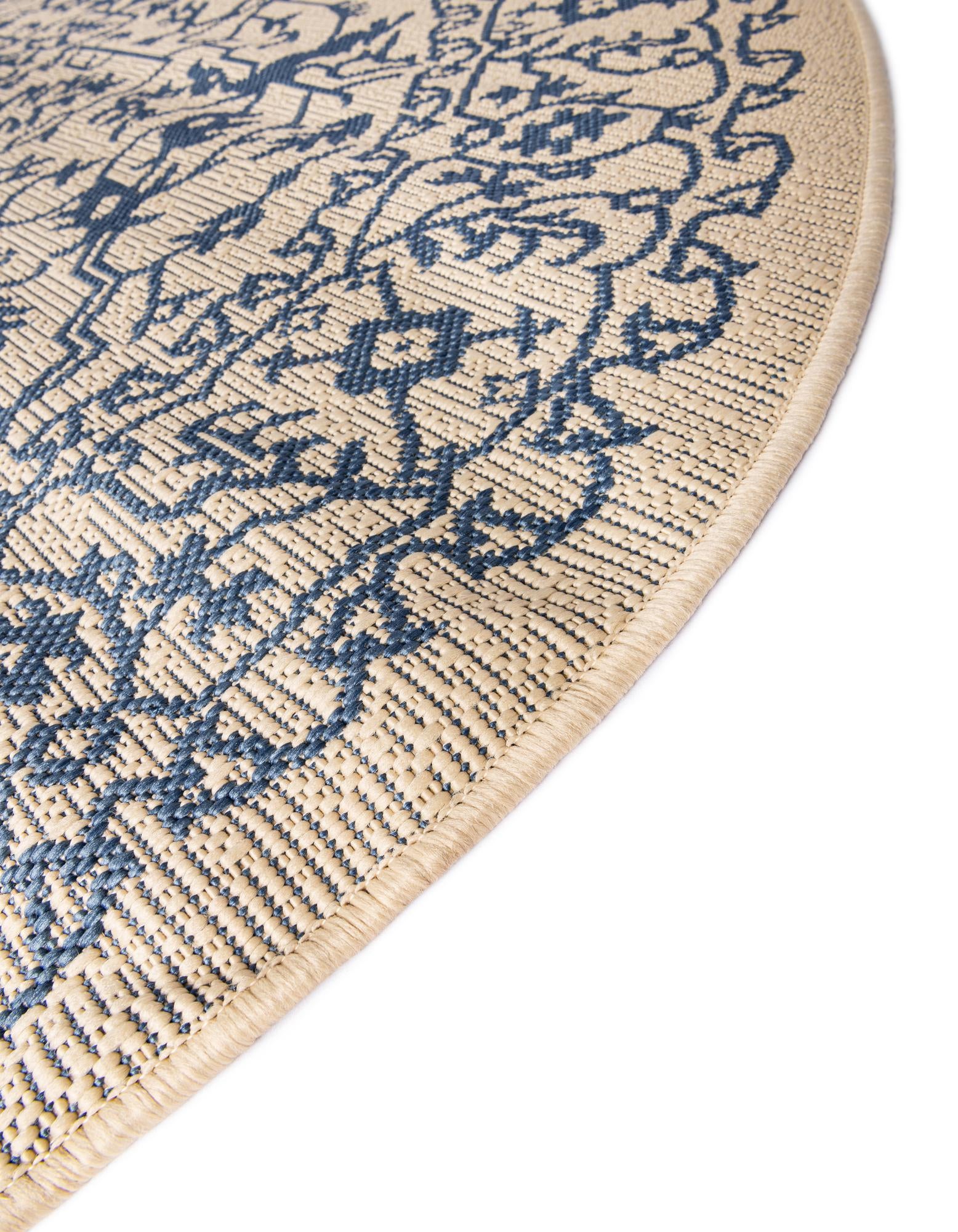 6' x 6' Easy-Clean Botanical Indoor / Outdoor Round Rug