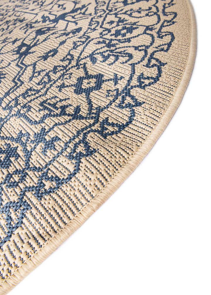 6' x 6' Easy-Clean Botanical Indoor / Outdoor Round Rug