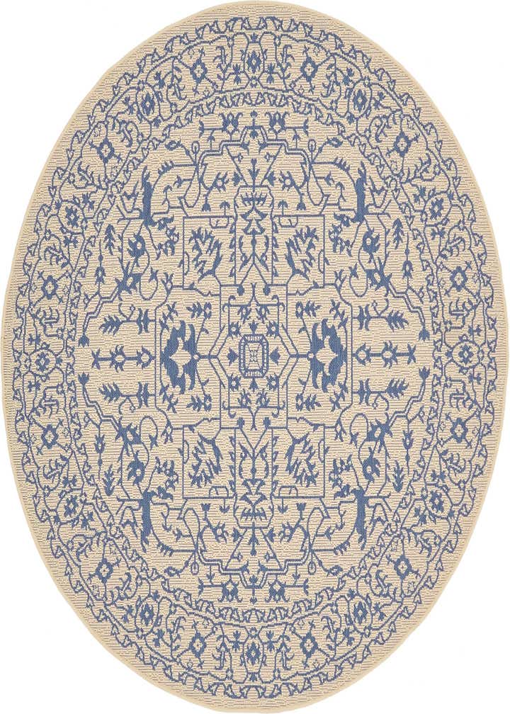 6' x 6' Easy-Clean Botanical Indoor / Outdoor Round Rug