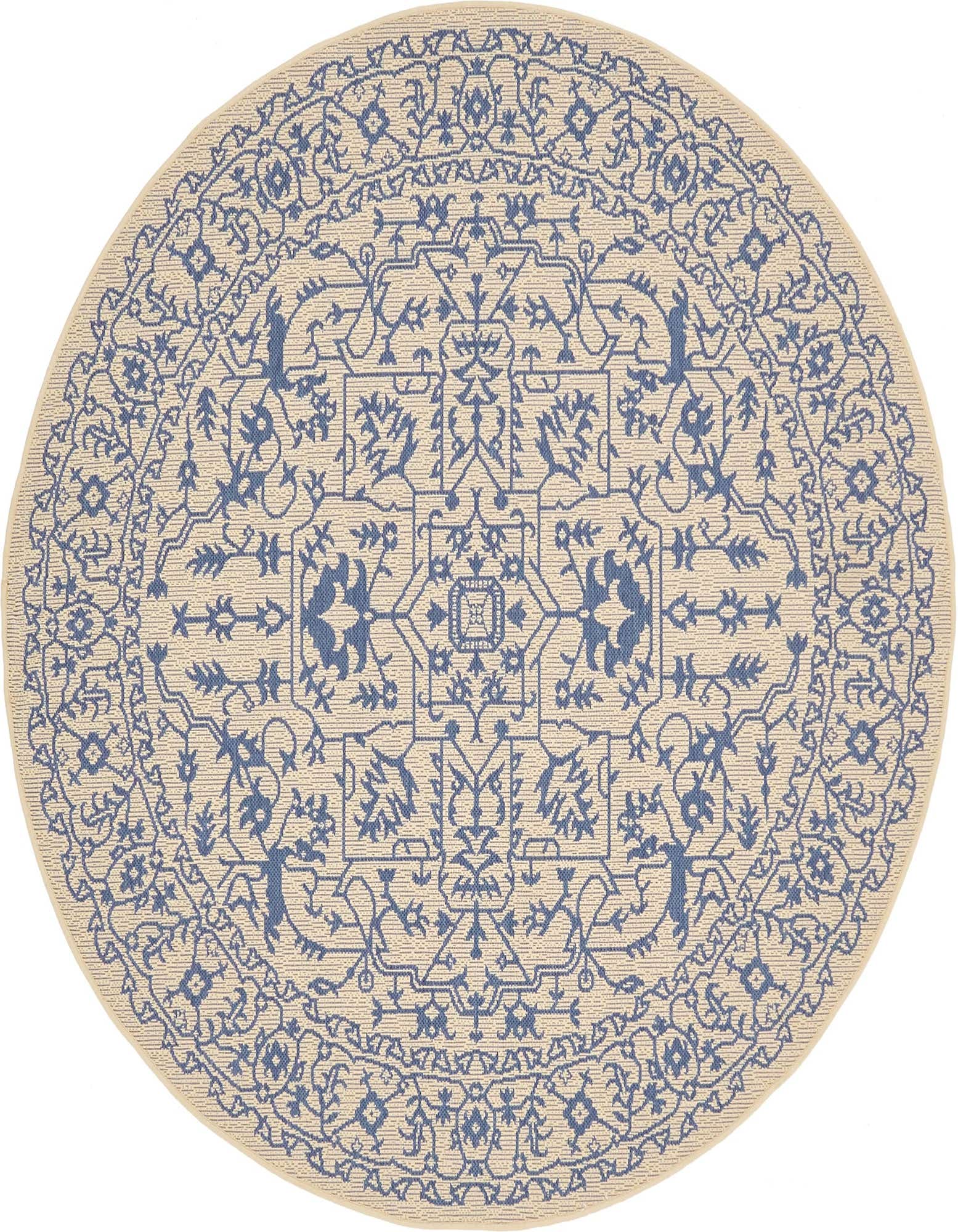 6' x 6' Easy-Clean Botanical Indoor / Outdoor Round Rug