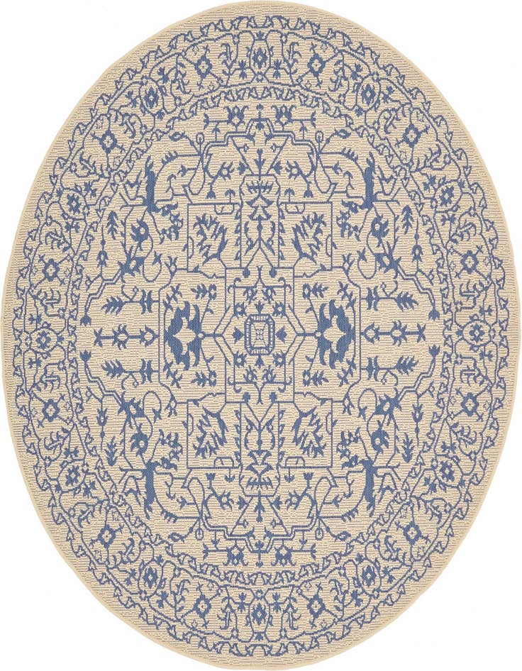 Detail image of 6' x 6' Easy-Clean Botanical Indoor / Outdoor Round Rug