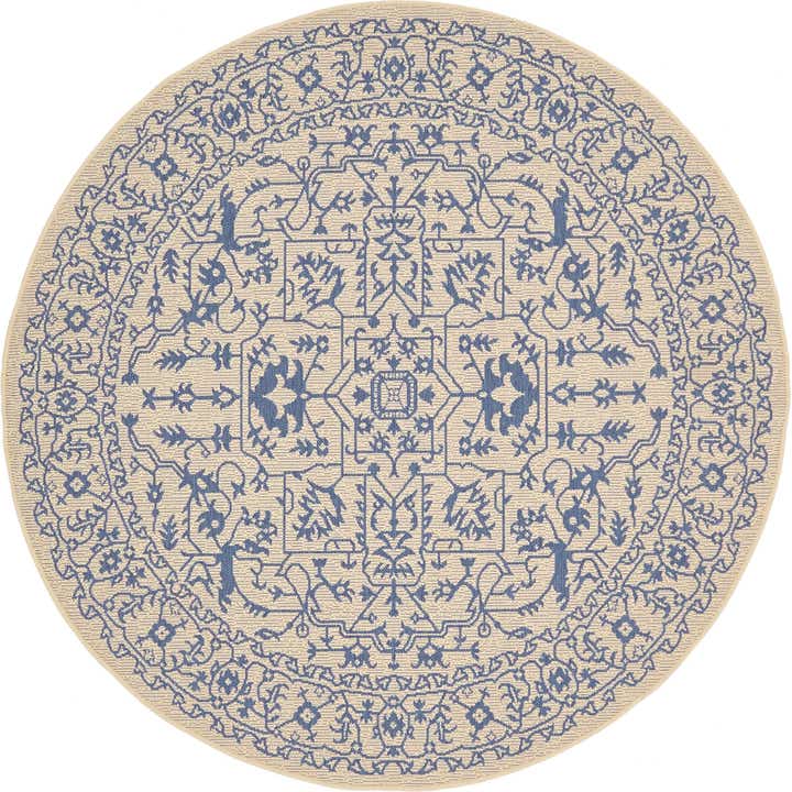 6' x 6' Easy-Clean Botanical Indoor / Outdoor Round Rug