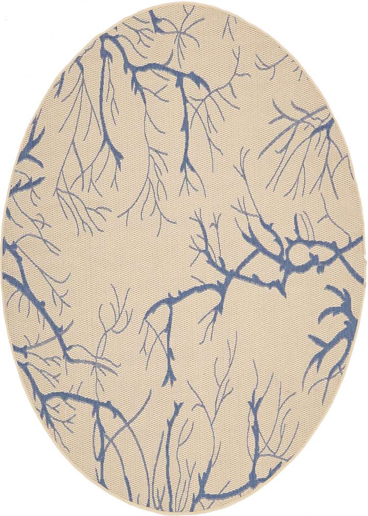 6' x 6' Easy-Clean Botanical Indoor / Outdoor Round Rug