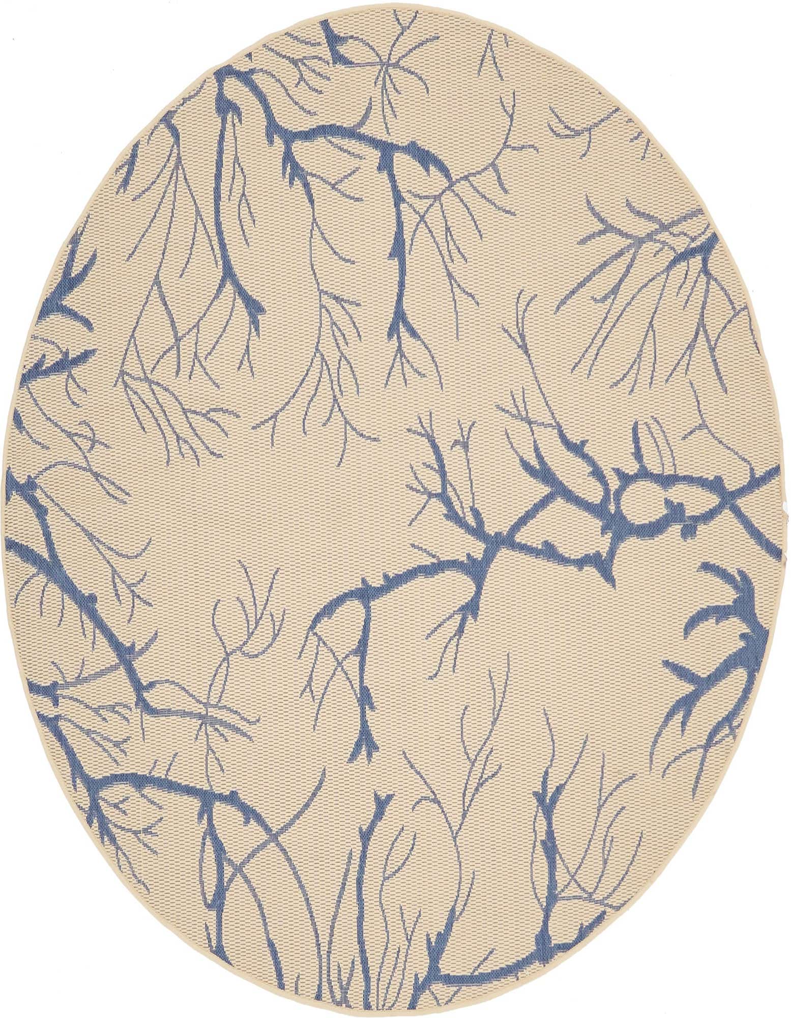 6' x 6' Easy-Clean Botanical Indoor / Outdoor Round Rug