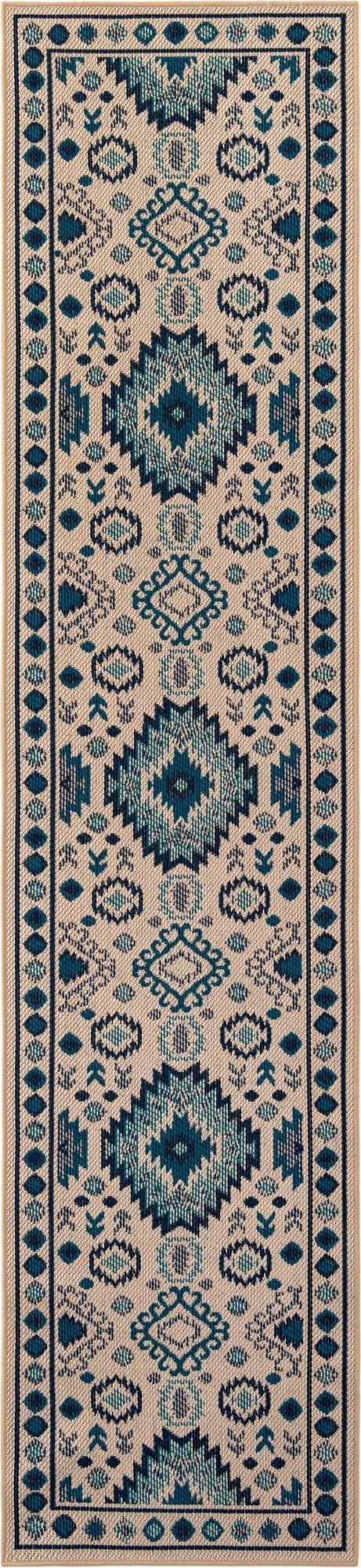 Primary image 2' 7 x 12'  Washable Baja Indoor / Outdoor Runner Rug