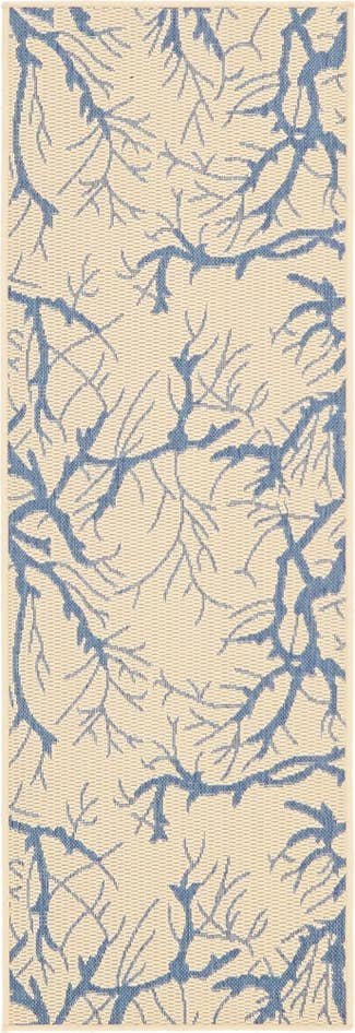 Detail image of 2' x 6' Easy-Clean Botanical Indoor / Outdoor Runner Rug