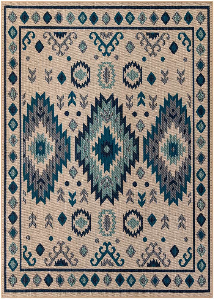 7' 10 x 7' 10 Easy-Clean Baja Indoor / Outdoor Square Rug
