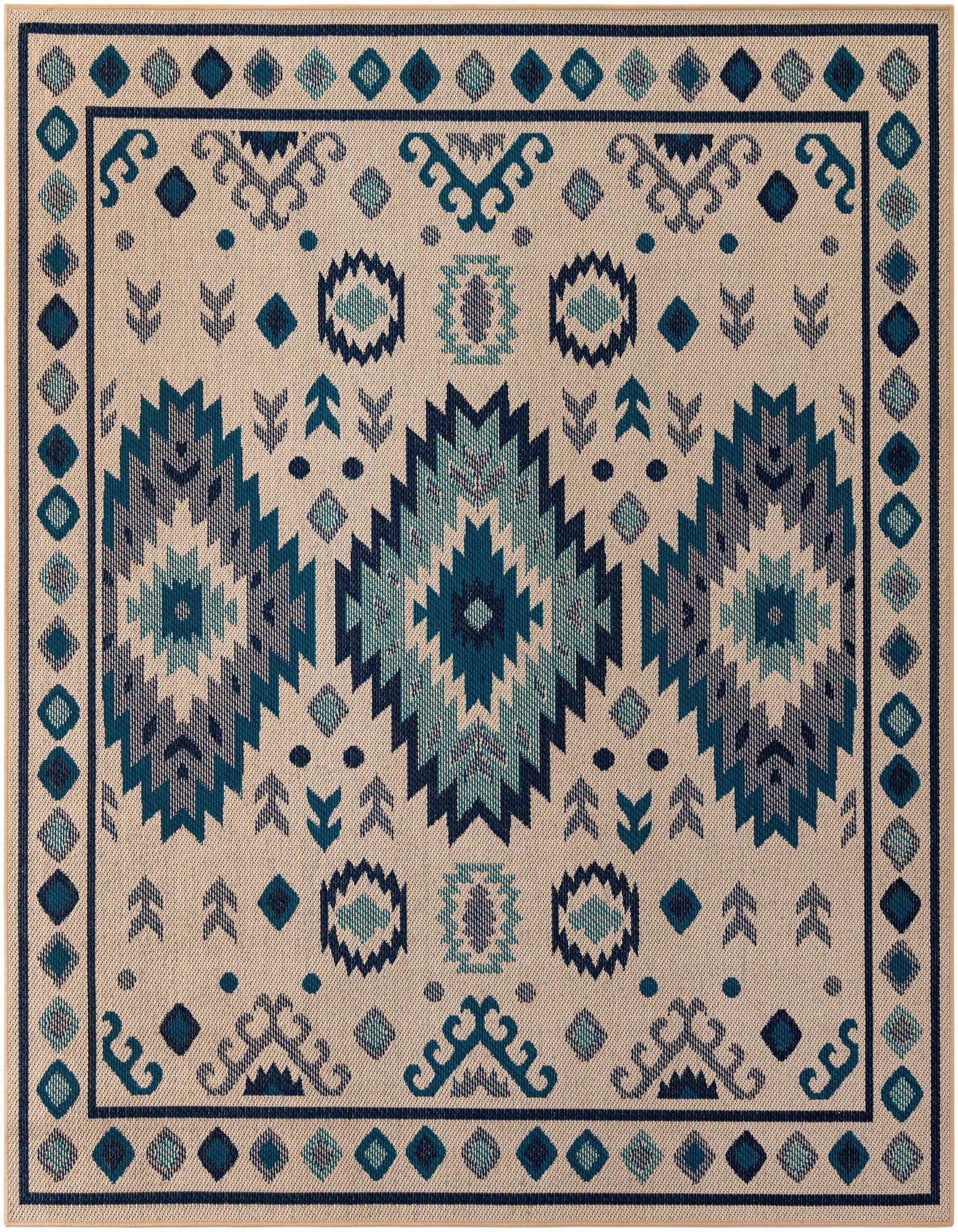7' 10 x 7' 10 Easy-Clean Baja Indoor / Outdoor Square Rug