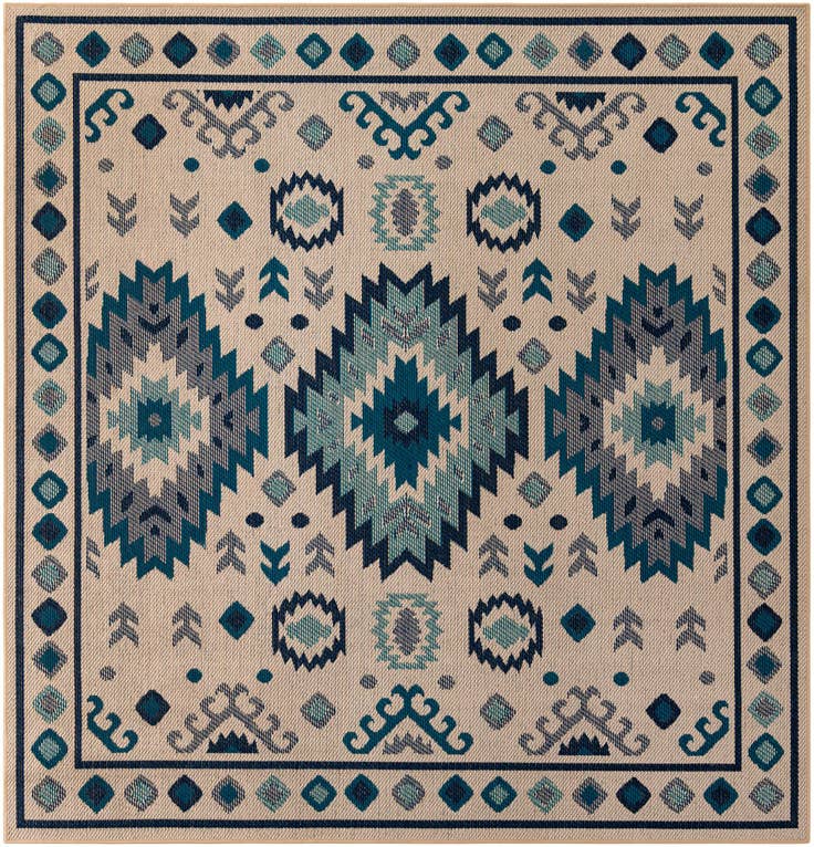Detail image of 7' 10 x 7' 10 Easy-Clean Baja Indoor / Outdoor Square Rug