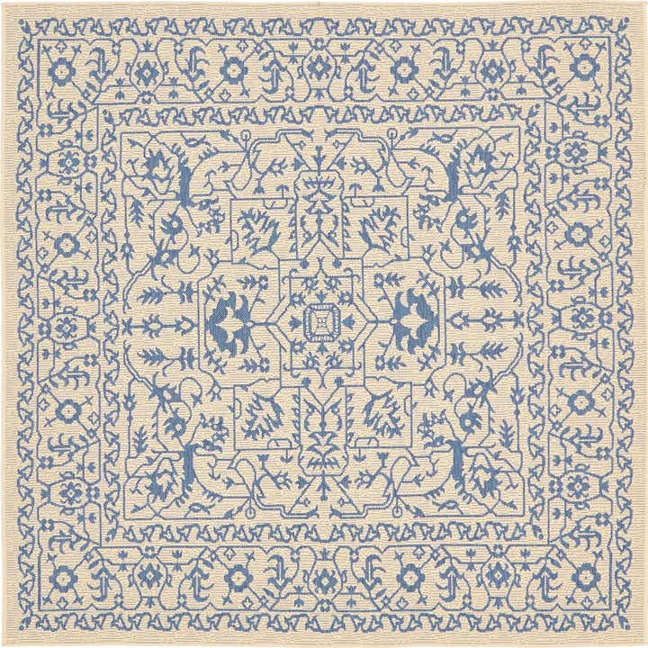 6' x 6' Easy-Clean Botanical Indoor / Outdoor Square Rug