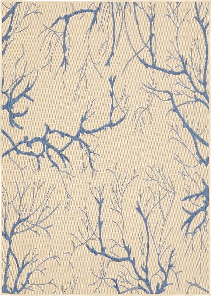 6' x 6' Easy-Clean Botanical Indoor / Outdoor Square Rug