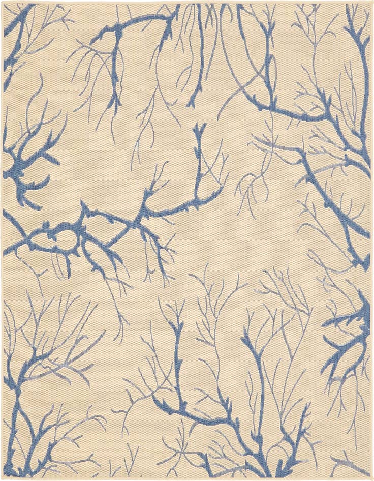 Detail image of 6' x 6' Easy-Clean Botanical Indoor / Outdoor Square Rug