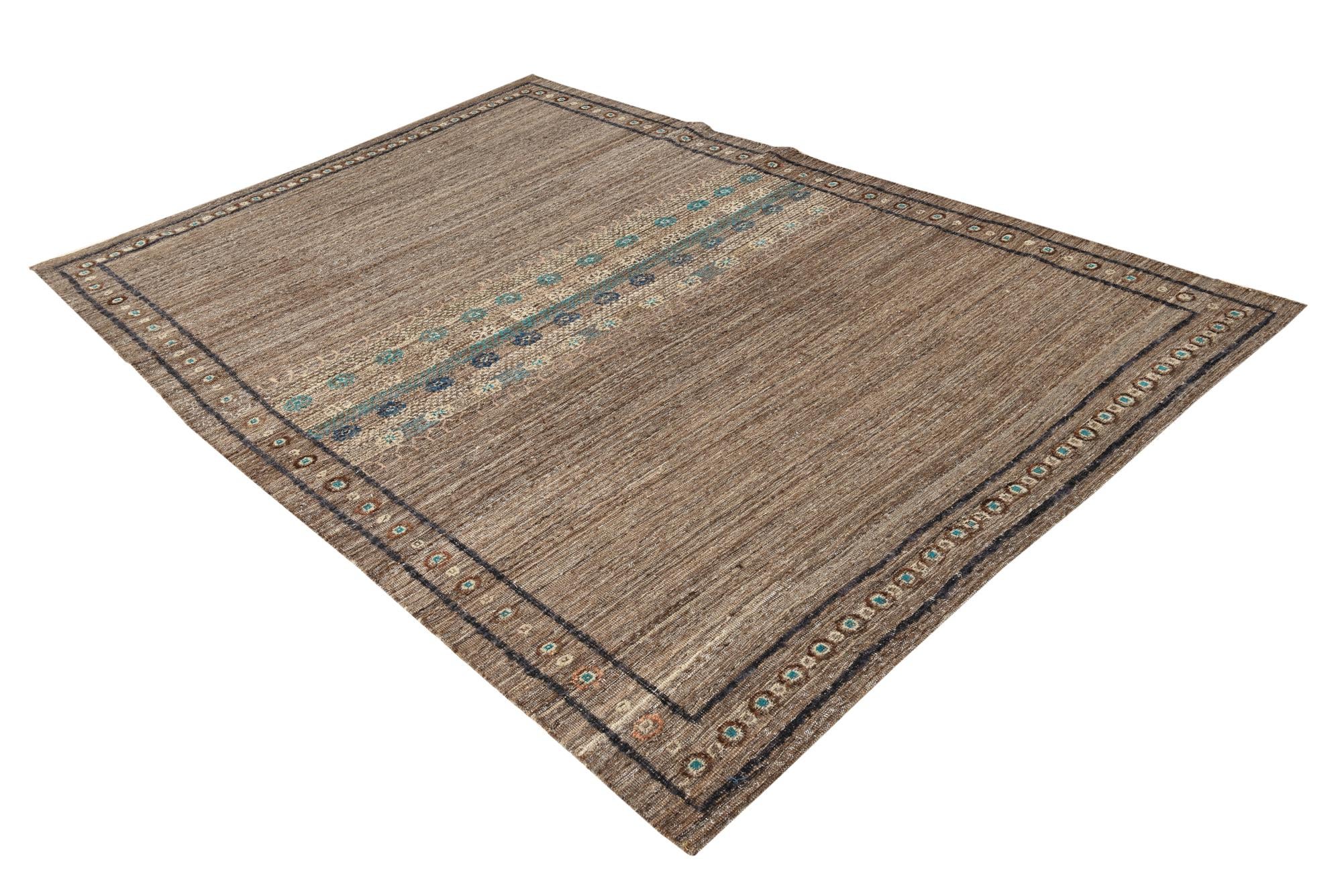 195cm x 290cm anudado a mano Darya Alfombra Lana