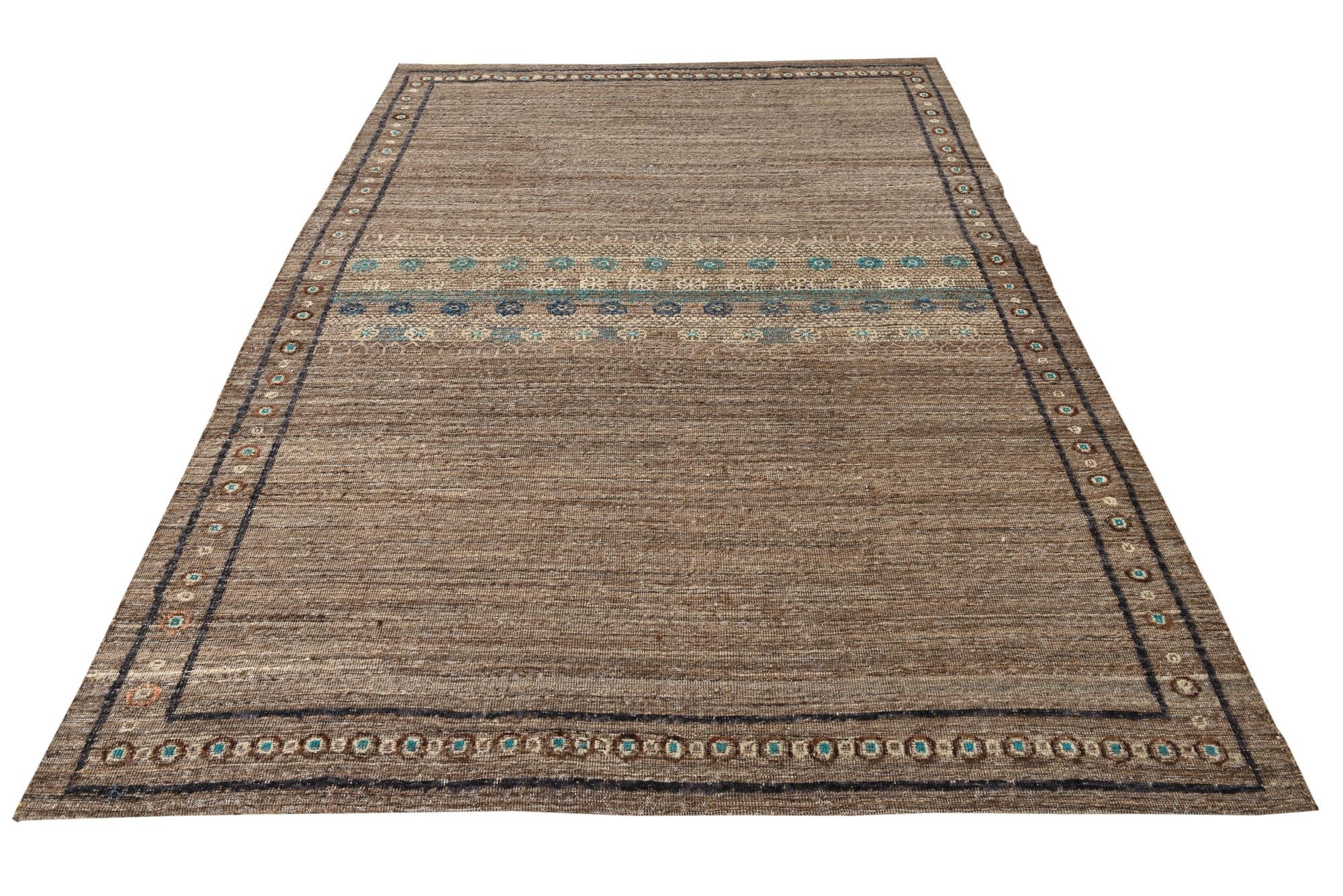 195cm x 290cm anudado a mano Darya Alfombra Lana