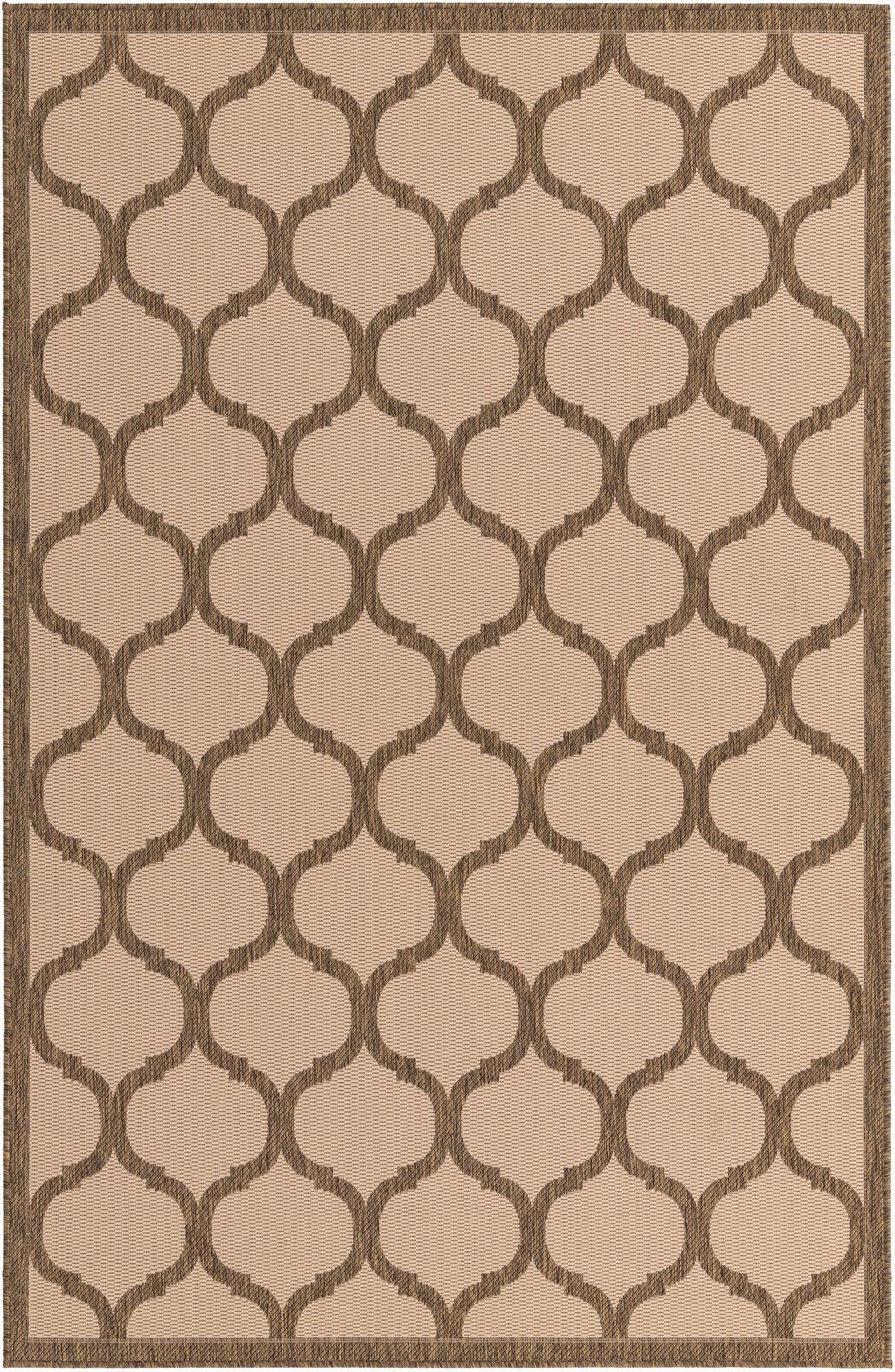 5' 3 x 8'  Washable Trellis Indoor / Outdoor Rug