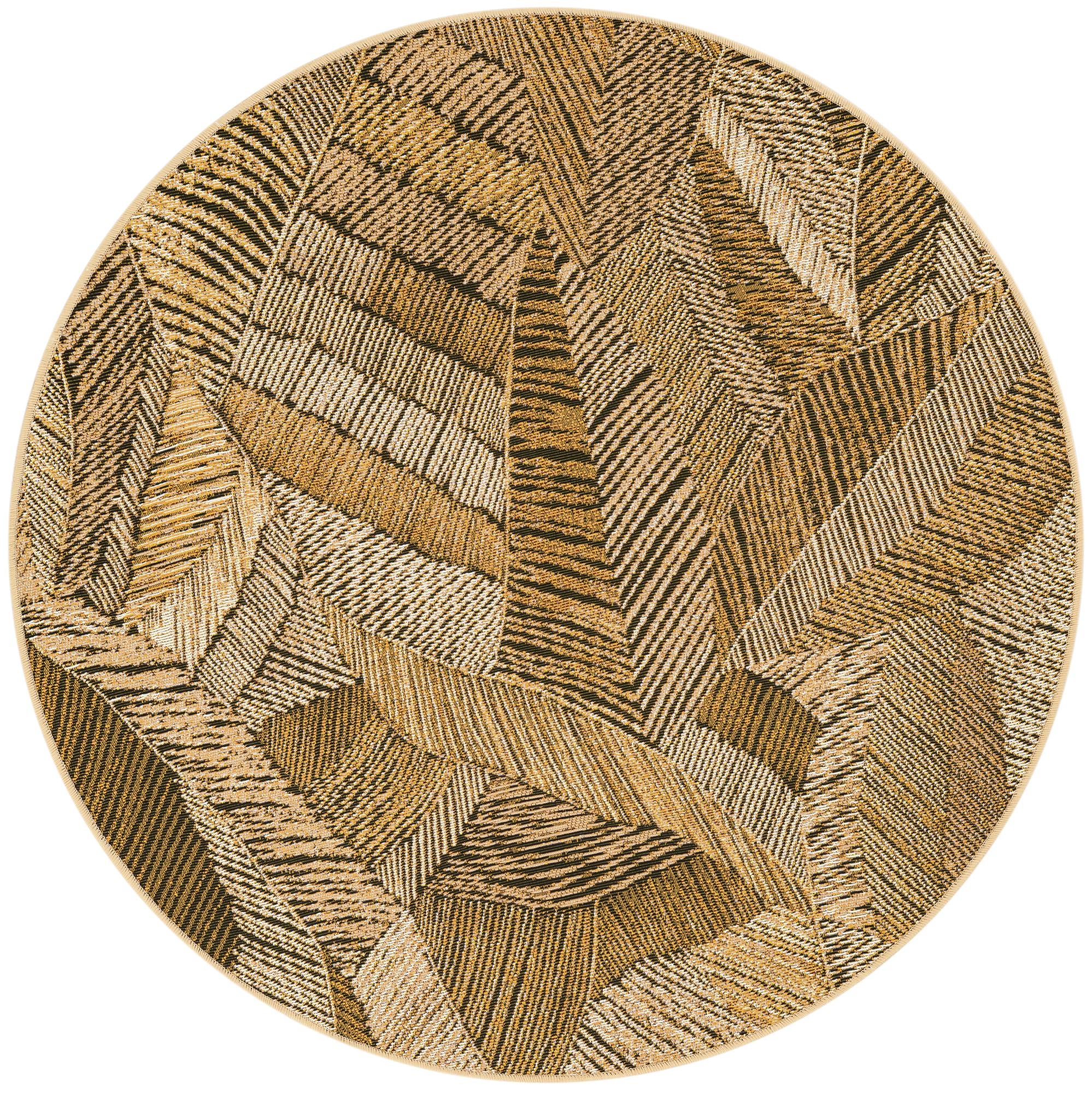4' x 4' Easy-Clean Botanical Indoor / Outdoor Round Rug
