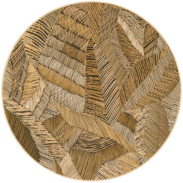 4' x 4' Easy-Clean Botanical Indoor / Outdoor Round Rug
