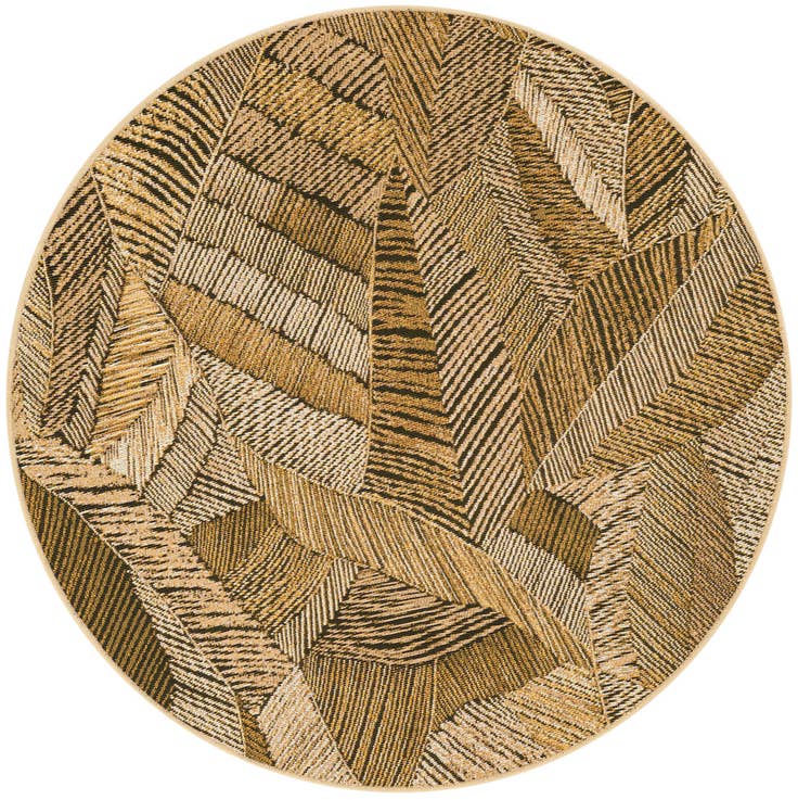 Detail image of 4' x 4' Easy-Clean Botanical Indoor / Outdoor Round Rug