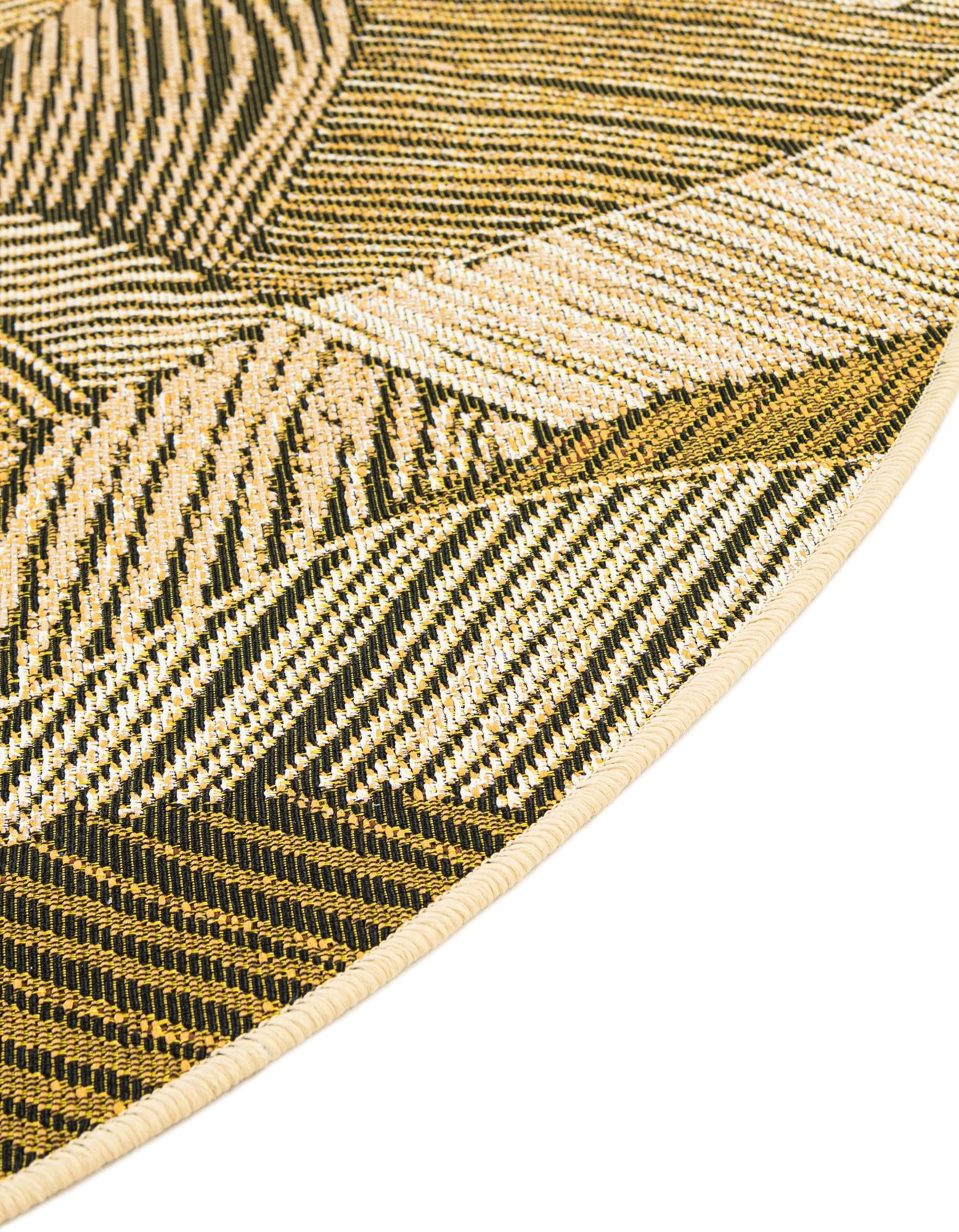 3' x 3' Easy-Clean Botanical Indoor / Outdoor Round Rug