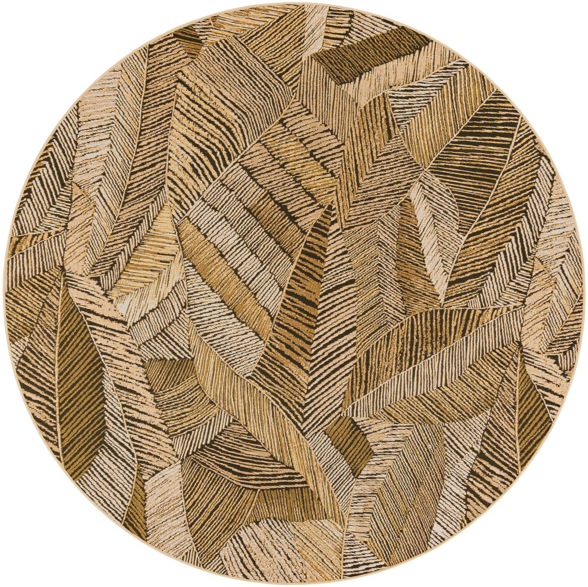 8' x 8' Easy-Clean Botanical Indoor / Outdoor Round Rug