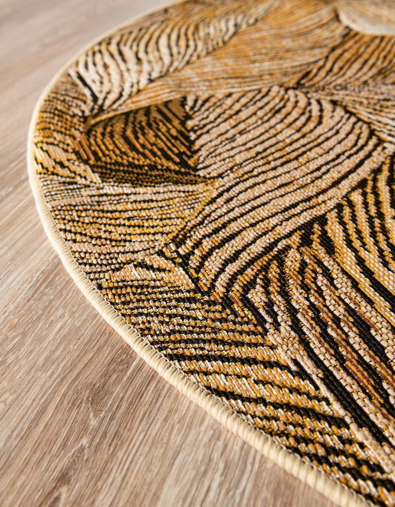 3' x 3' Easy-Clean Botanical Indoor / Outdoor Round Rug