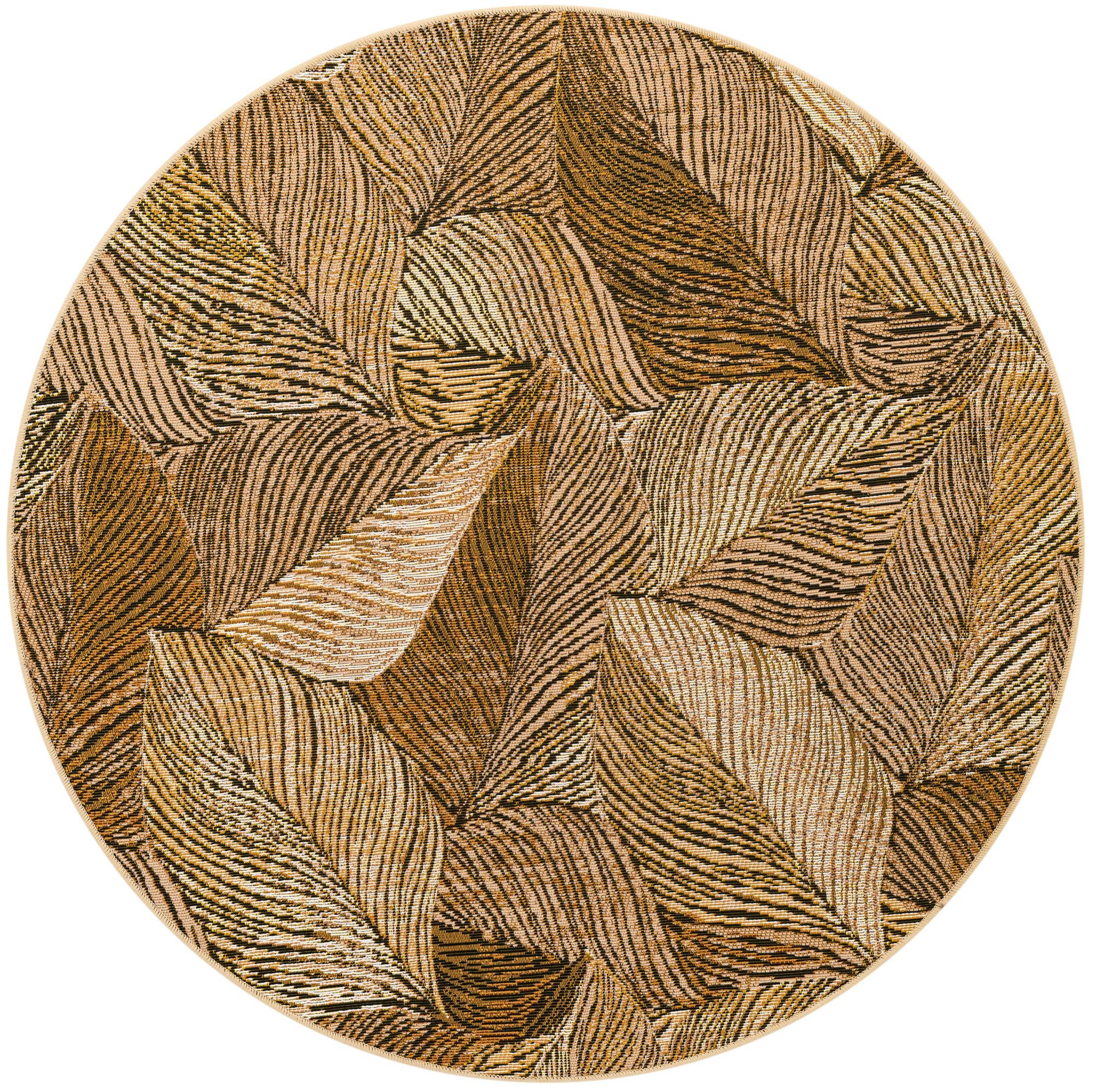 4' x 4' Easy-Clean Botanical Indoor / Outdoor Round Rug