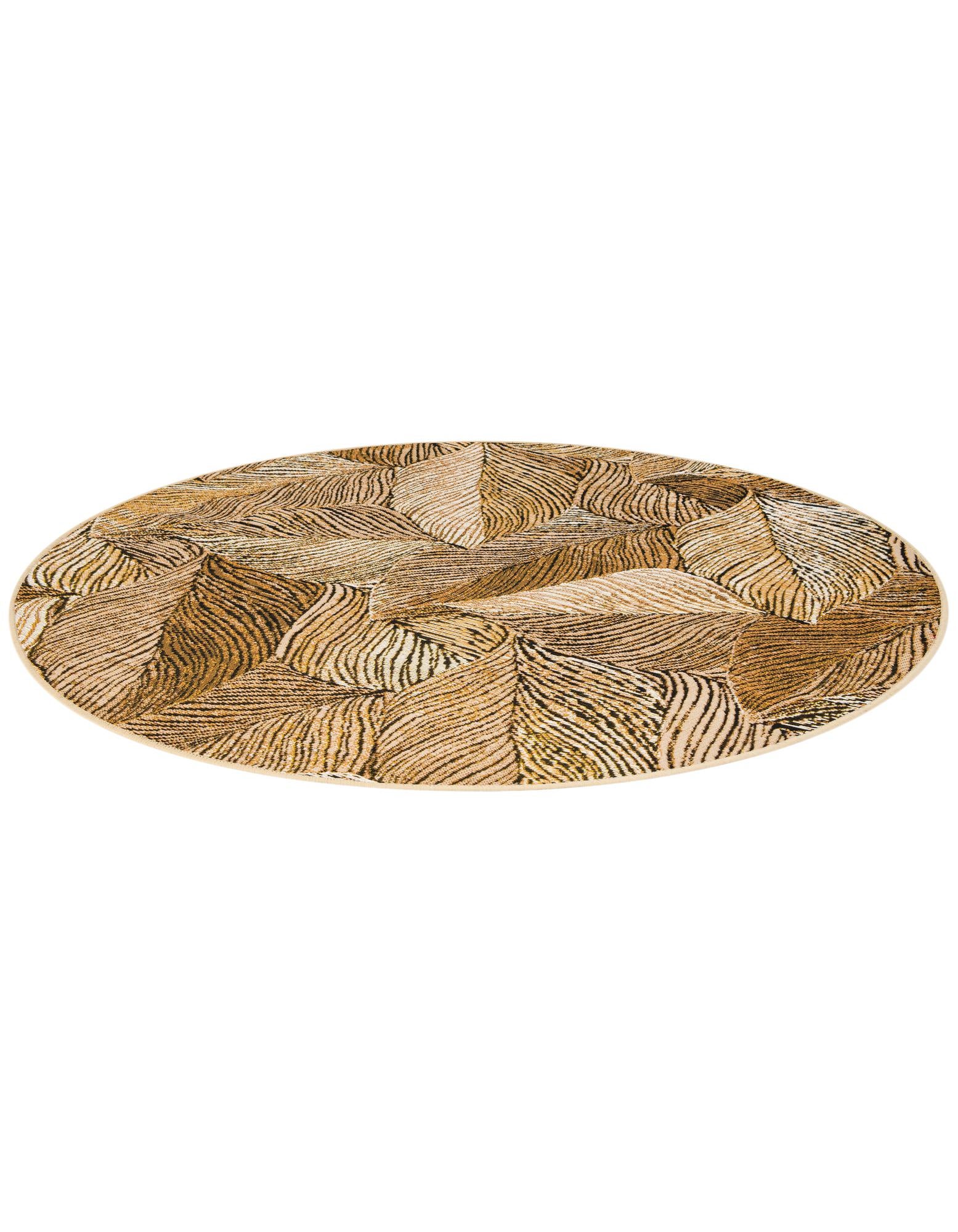 4' x 4' Easy-Clean Botanical Indoor / Outdoor Round Rug