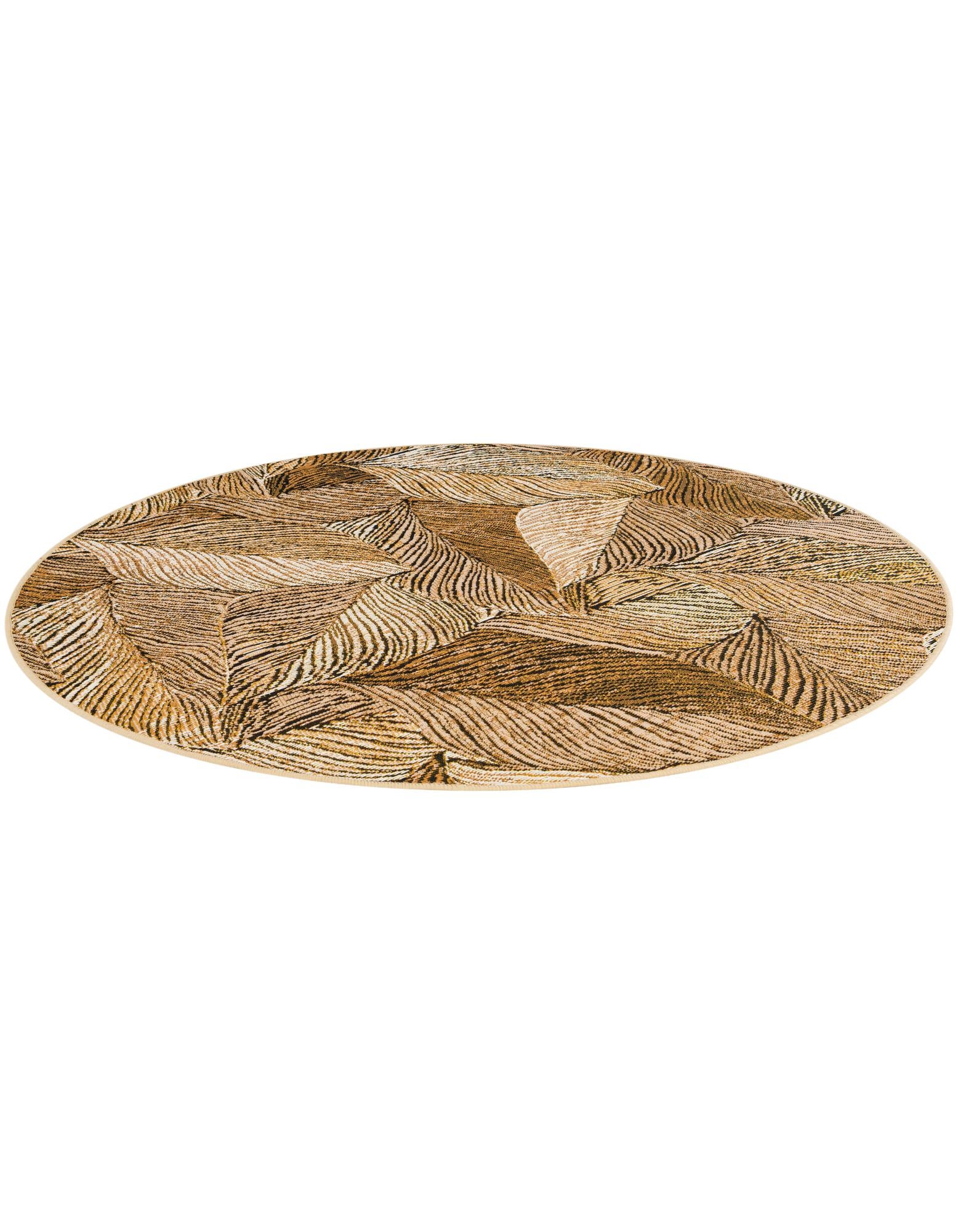 4' x 4' Easy-Clean Botanical Indoor / Outdoor Round Rug