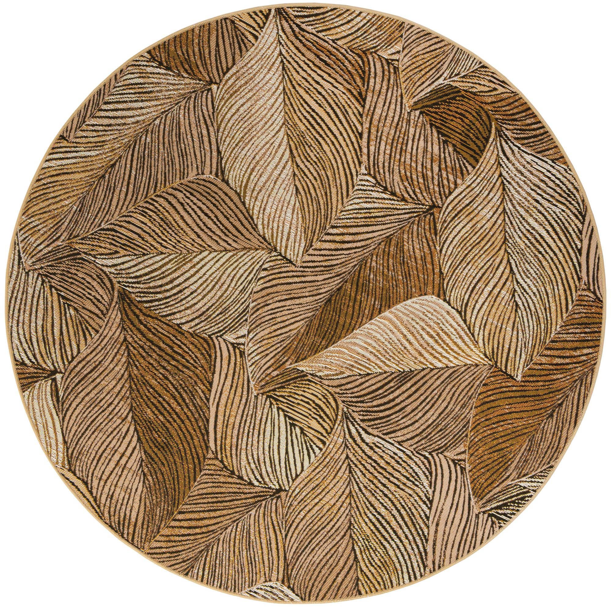 5' 3 x 5' 3 Easy-Clean Botanical Indoor / Outdoor Round Rug