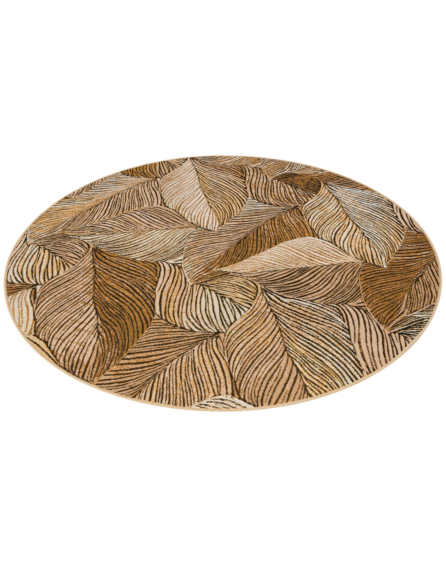 5' 3 x 5' 3 Easy-Clean Botanical Indoor / Outdoor Round Rug