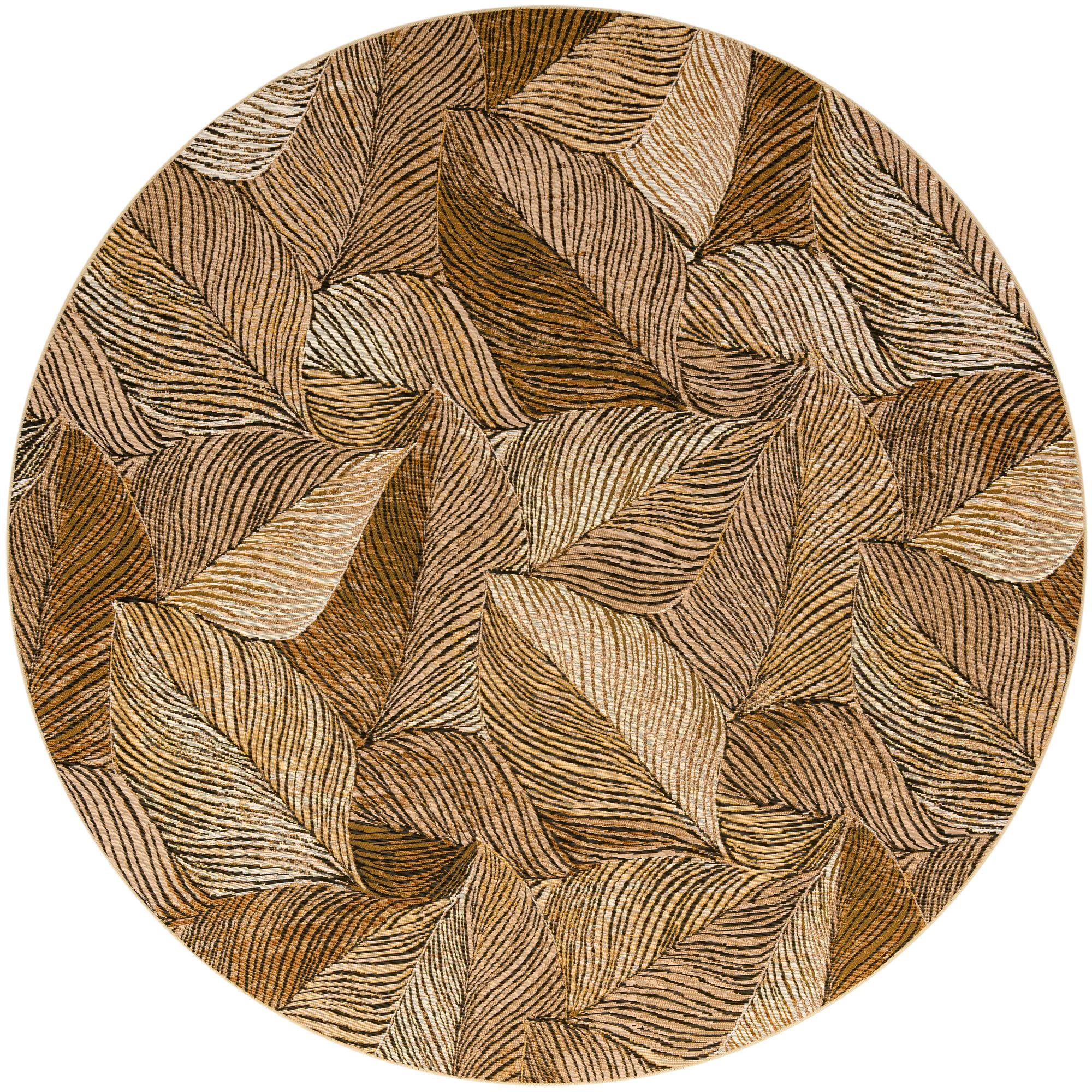 8' x 8' Easy-Clean Botanical Indoor / Outdoor Round Rug