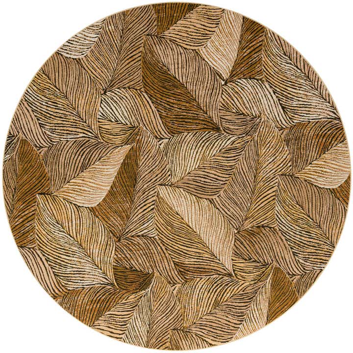 8' x 8' Easy-Clean Botanical Indoor / Outdoor Round Rug