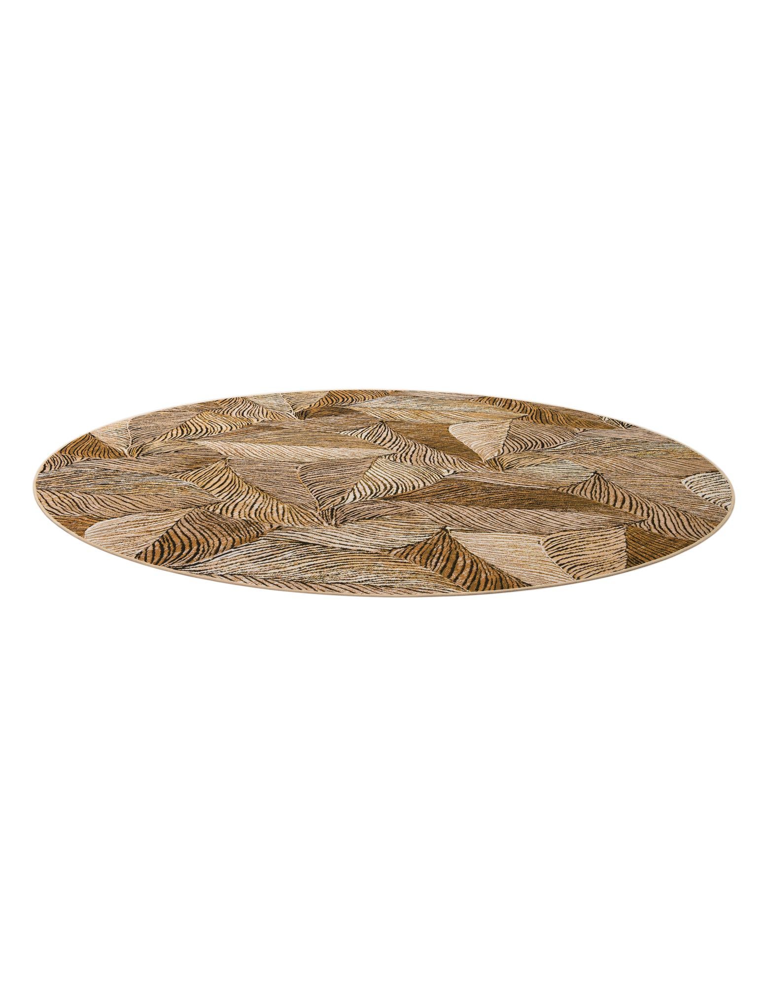 8' x 8' Easy-Clean Botanical Indoor / Outdoor Round Rug