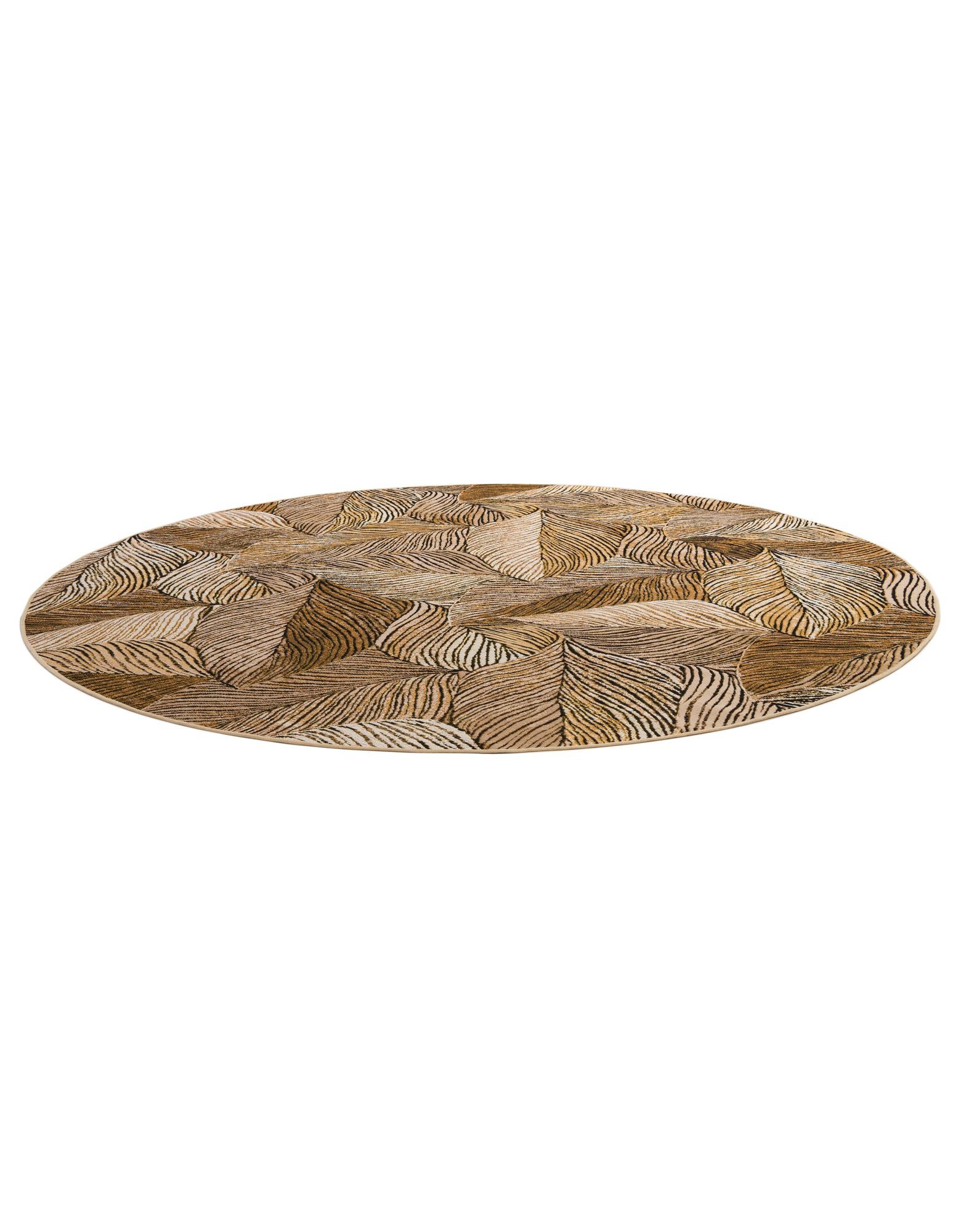 8' x 8' Easy-Clean Botanical Indoor / Outdoor Round Rug