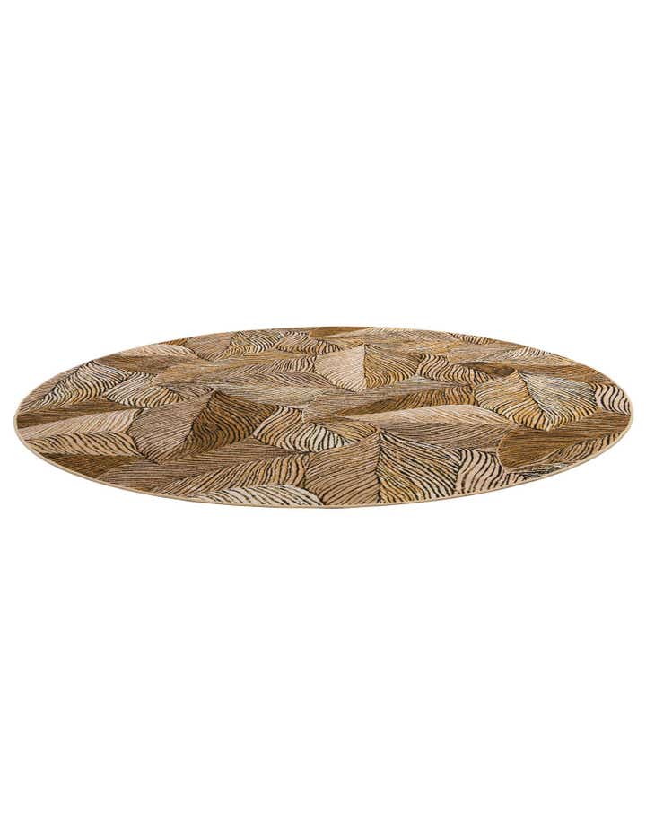 8' x 8' Easy-Clean Botanical Indoor / Outdoor Round Rug