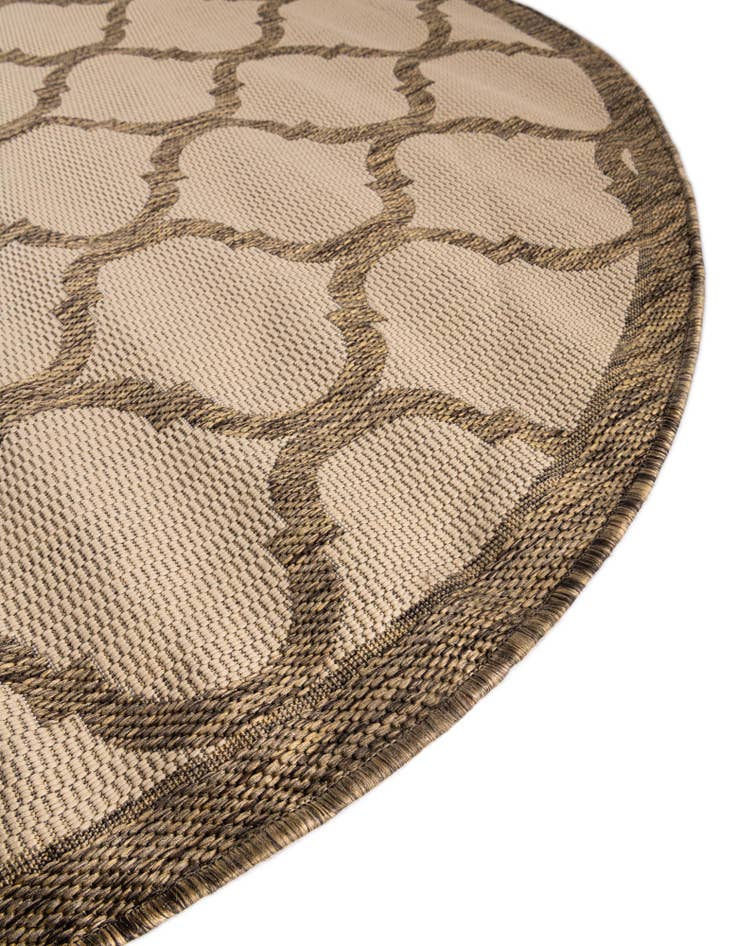 Detailansicht von 185cm x 185cm Leicht zu reinigen Lattice Innen- / Außenbereich Rund Teppich