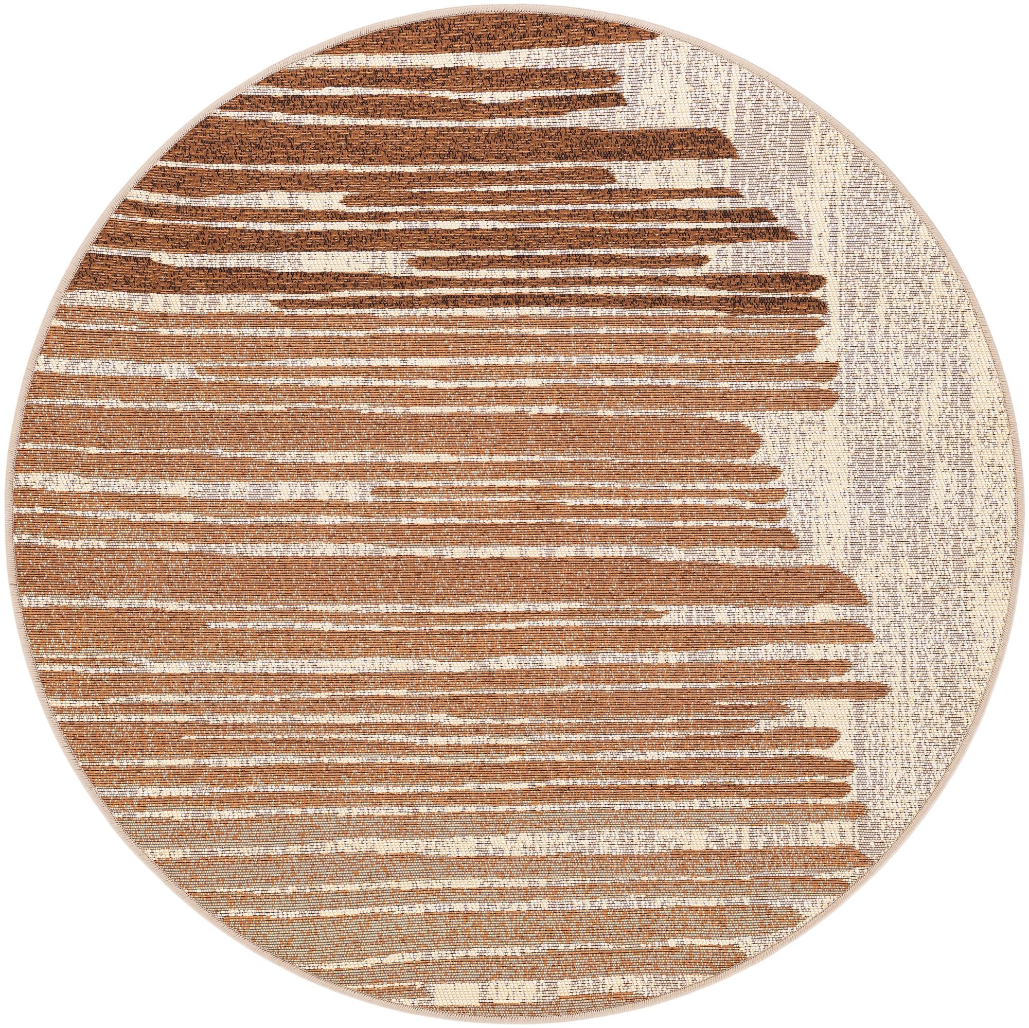 4' x 4' Easy-Clean Modern Indoor / Outdoor Round Rug