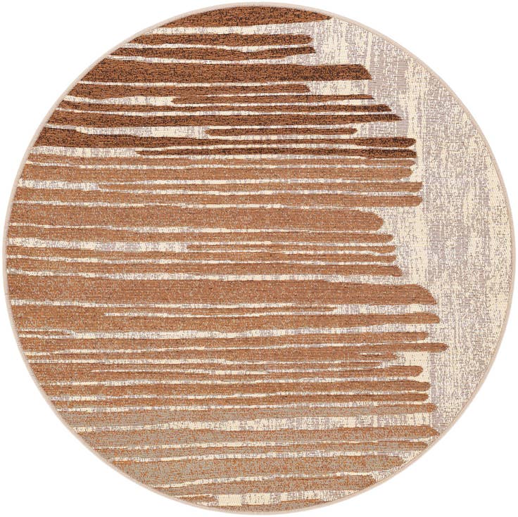 Detail image of 4' x 4' Easy-Clean Modern Indoor / Outdoor Round Rug