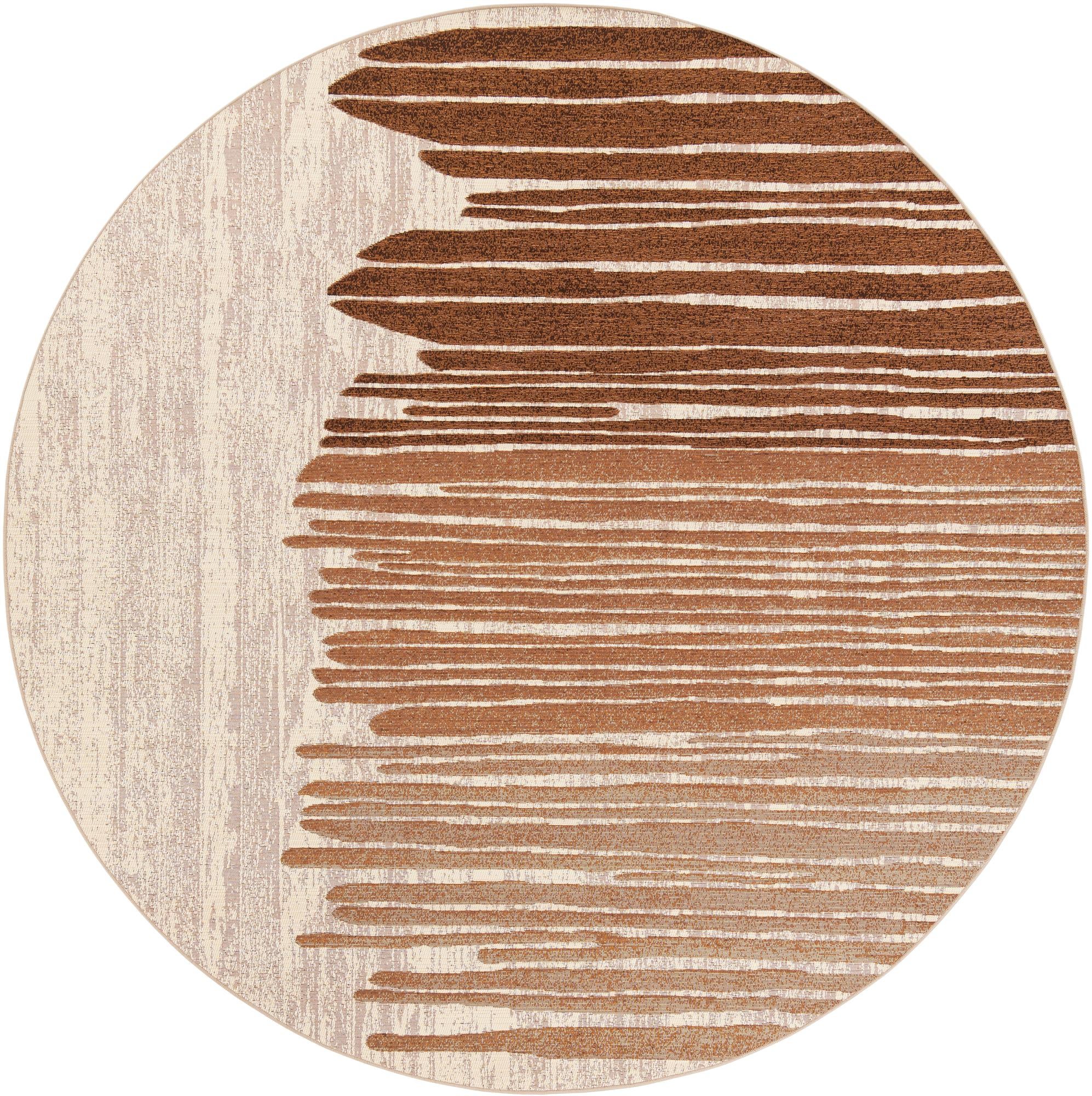 7' 10 x 7' 10 Easy-Clean Modern Indoor / Outdoor Round Rug