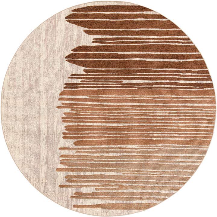 7' 10 x 7' 10 Easy-Clean Modern Indoor / Outdoor Round Rug