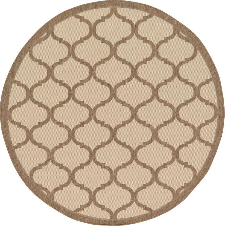 6' x 6' Easy-Clean Trellis Indoor / Outdoor Round Rug