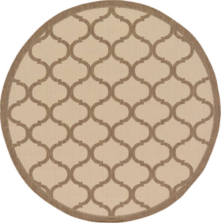 Detail image of 6' x 6' Easy-Clean Trellis Indoor / Outdoor Round Rug