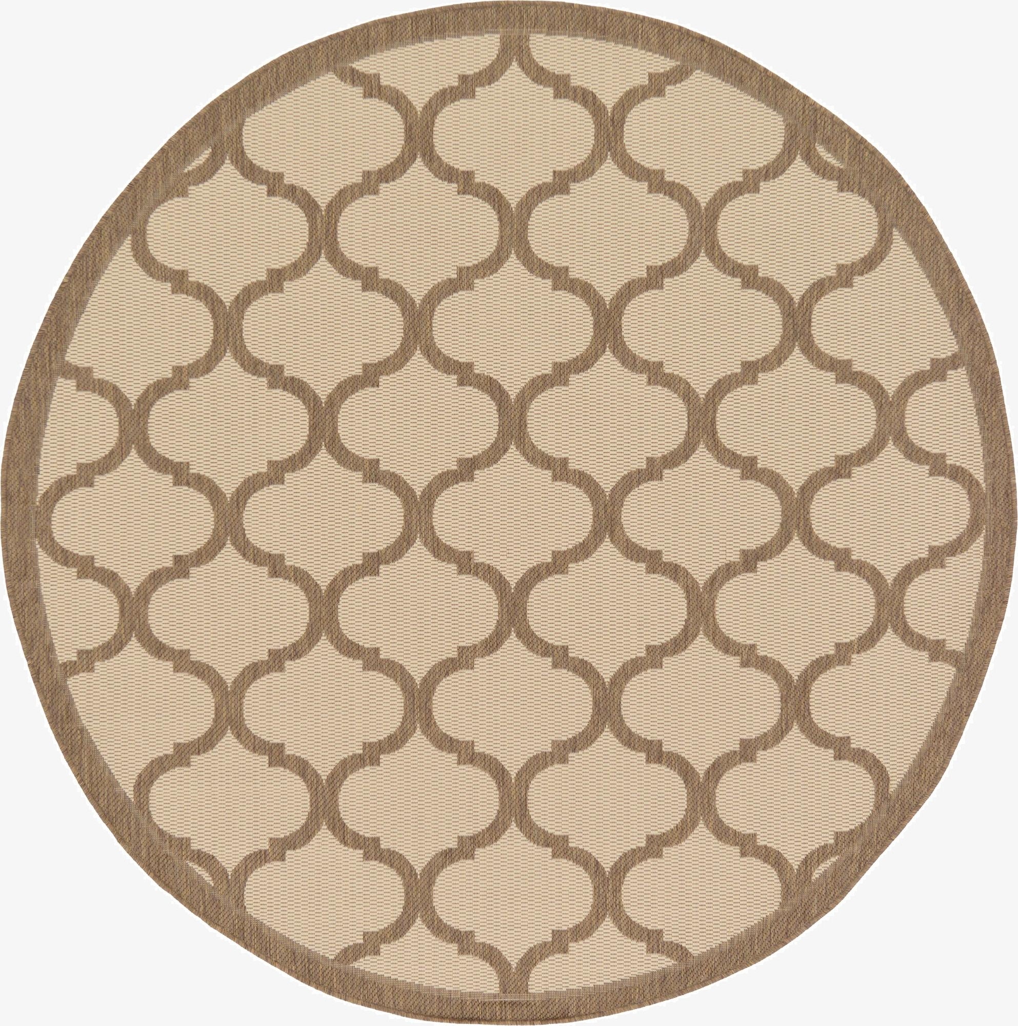 6' x 6'  Washable Trellis Indoor / Outdoor Round Rug