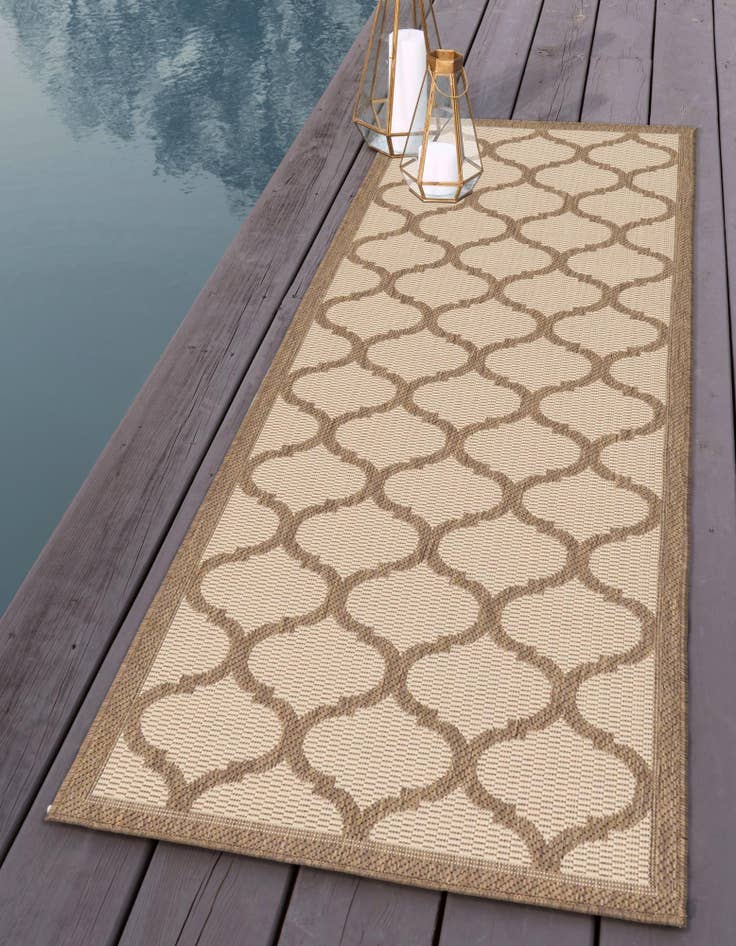 Detail image of 2' 2 x 6'  Washable Trellis Indoor / Outdoor Runner Rug