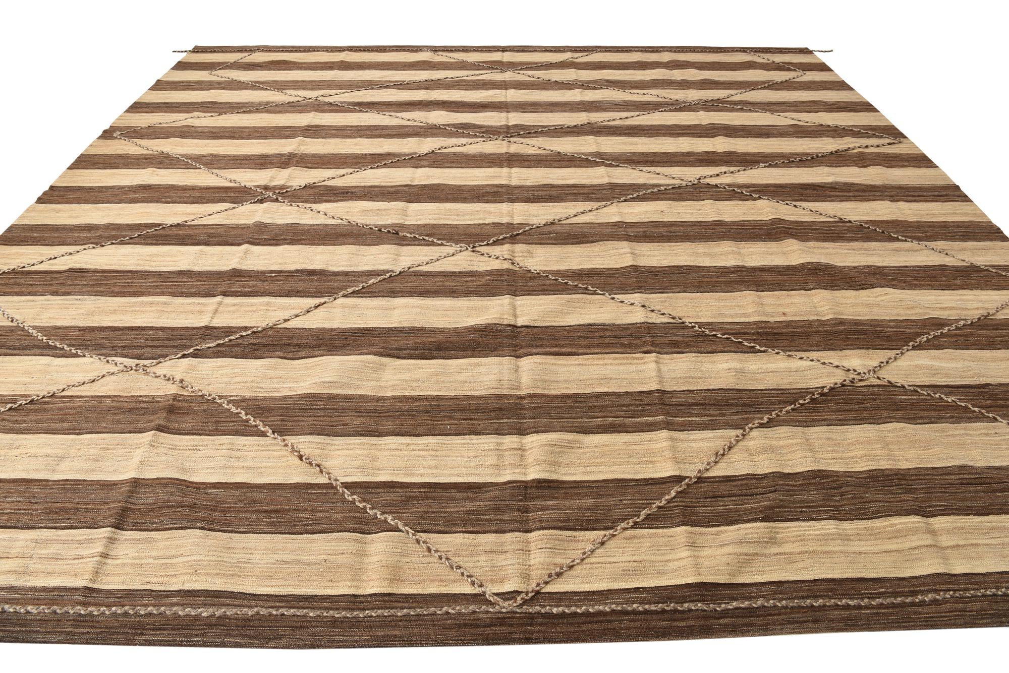 13' 2 x 13' 8 Hand Knotted Moroccan Wool Square Rug