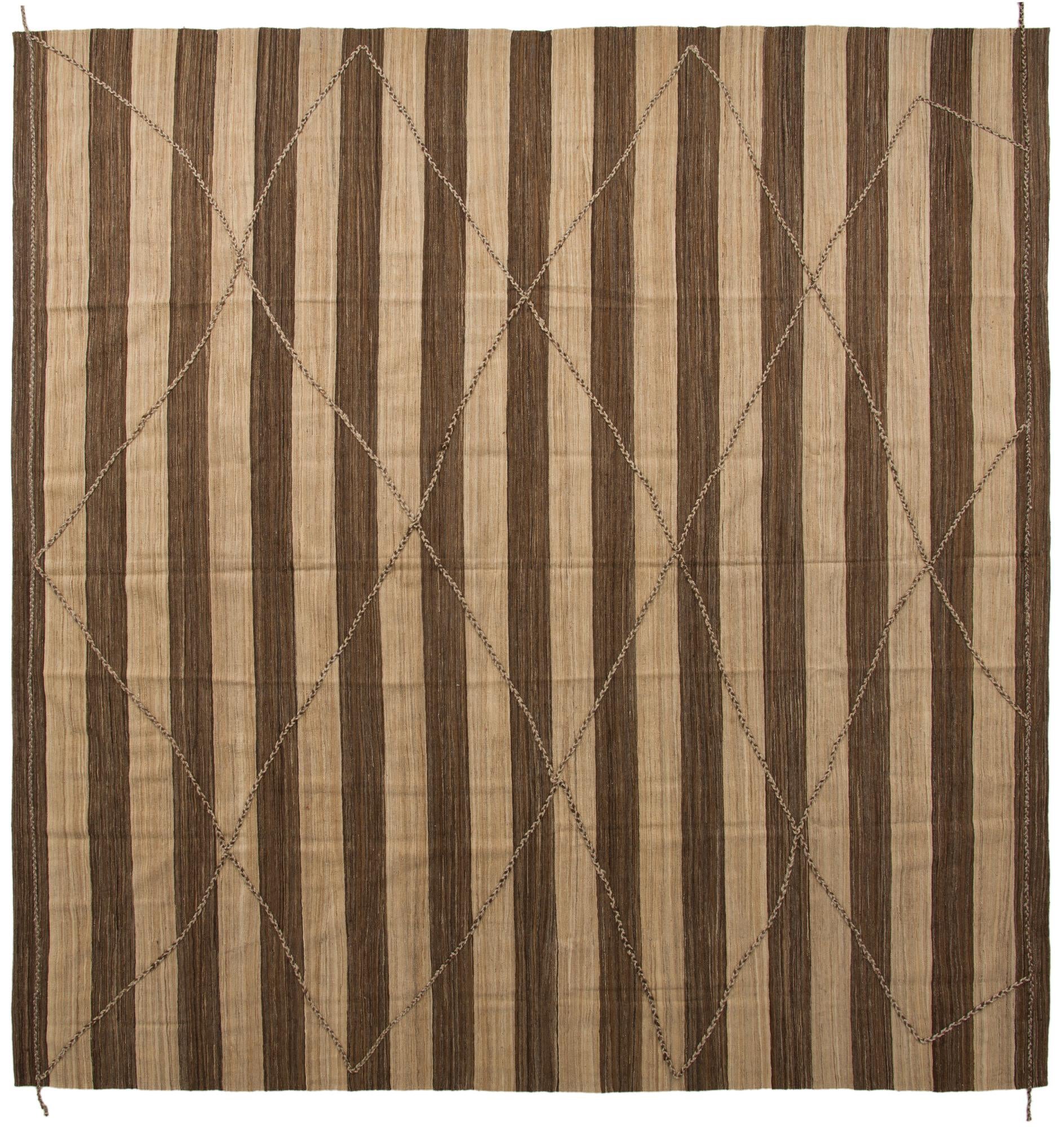 13' 2 x 13' 8 Hand Knotted Moroccan Wool Square Rug