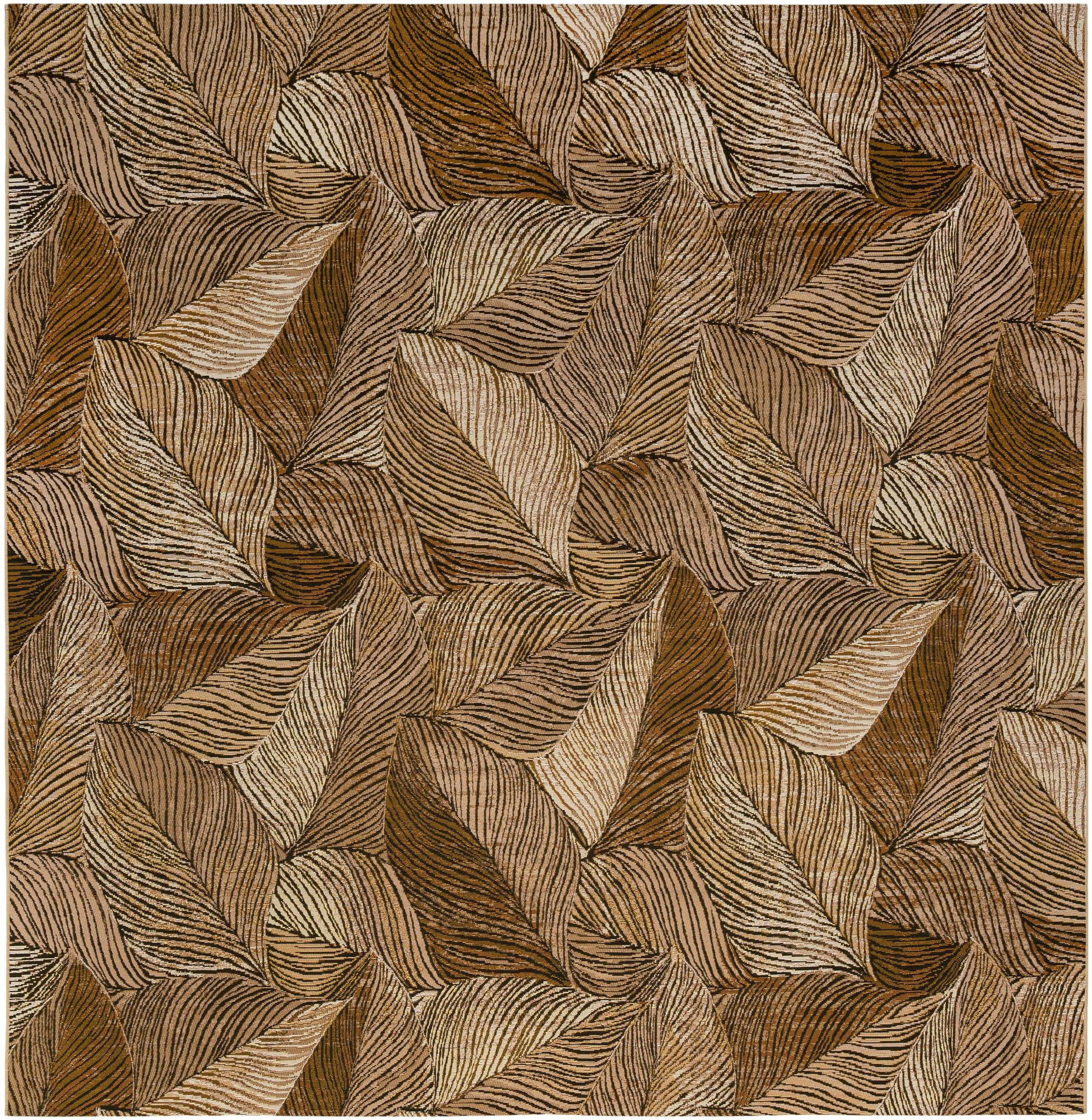 10' x 10' Easy-Clean Botanical Indoor / Outdoor Square Rug