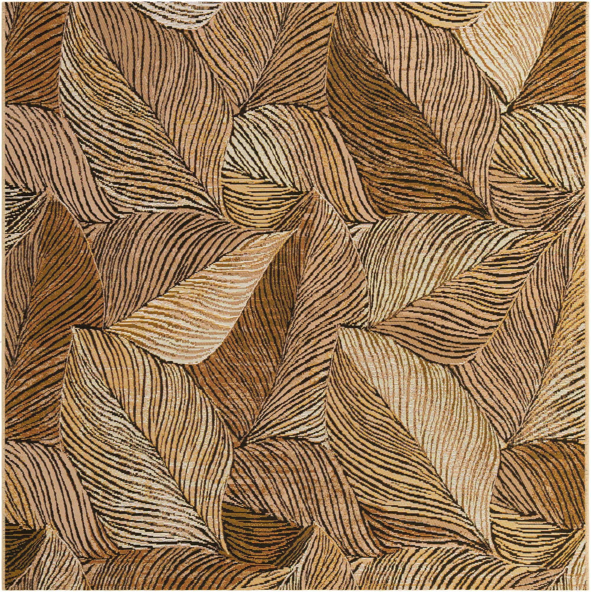 6' x 6' Easy-Clean Botanical Indoor / Outdoor Square Rug